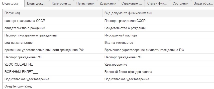 Параметры обработки